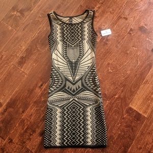 NWT Gold/Black Bodycon Dress